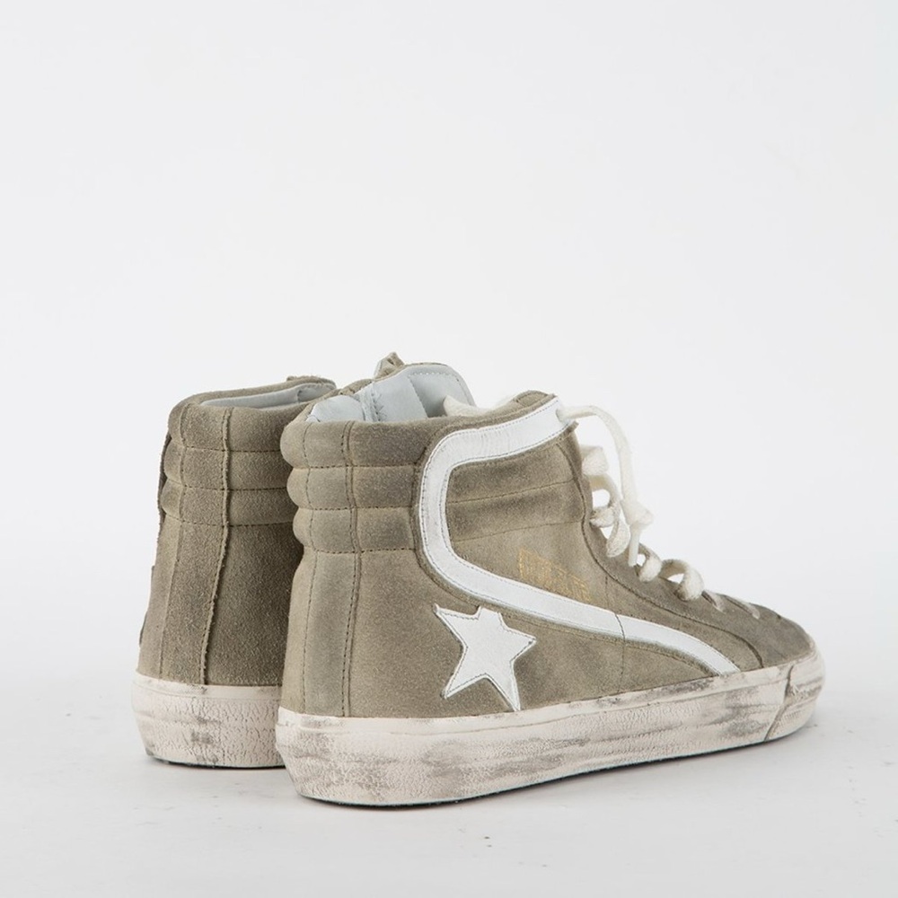 Golden Goose Men’s Sneaker Slide High Top Light Olive Suede BNIB - Picture 2 of 15